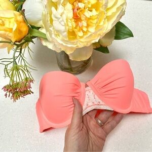 Beautiful Neon pastel coral Victoria's Secret Bikini-and-tankini-top w straps